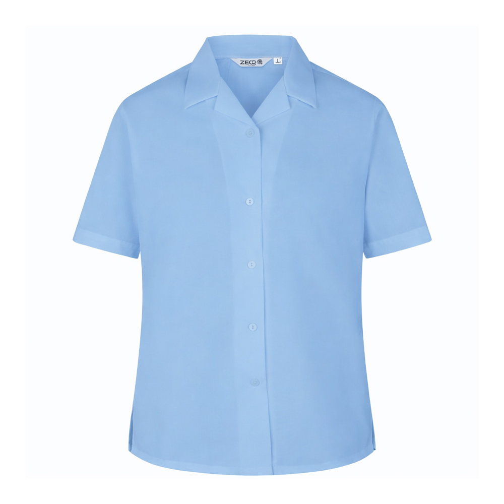 Short Sleeve, Non Iron Revere Collar Blouse - Twin Pack