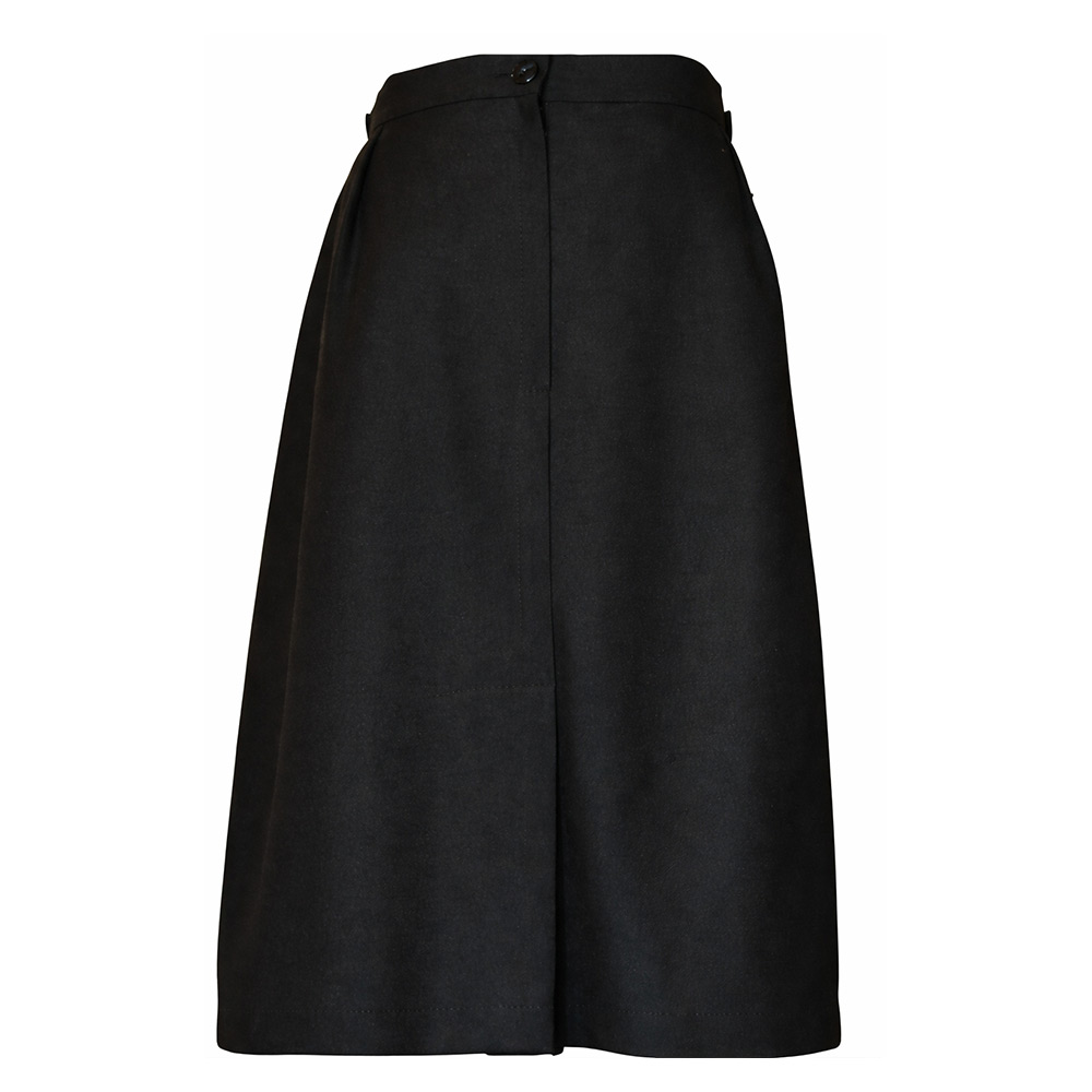 Polyviscose Drop Pleat Skirt  (Black)